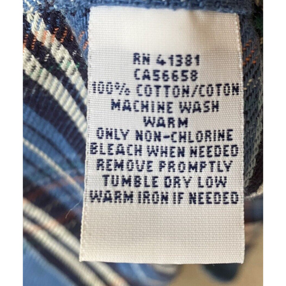 Polo Ralph Lauren Woven Flannel Shirt Men's Blue Orange Plaid Size Small - flaws - Picture 5 of 9
